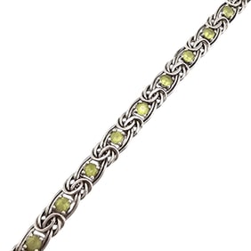 Sterling Silver Byzantine Peridot Bracelet from Turkey