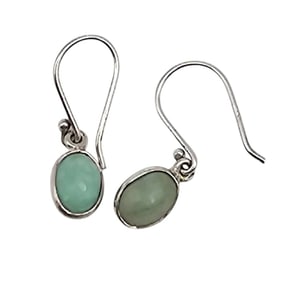 Jade and Sterling Silver Earrings