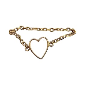 Gold-Plated Sterling Silver Enamel Heart Ring, Size 6
