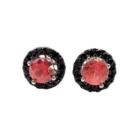 Signed Sterling Silver Topaz Stud Earrings Weighing 2.8 G