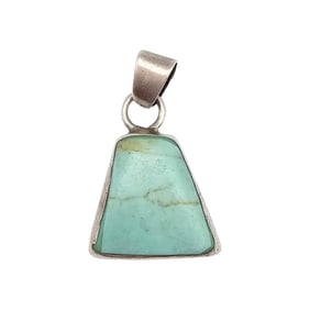 Sterling Silver Turquoise Pendant, 7.7 G