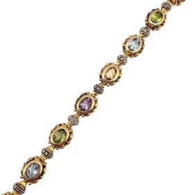 Ross-Simons Gold Over Sterling Silver Multi-Gemstone Tennis Bracelet