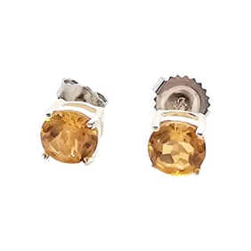 Heat-Treated Amethyst Sterling Silver  Earrings, 1.2 G