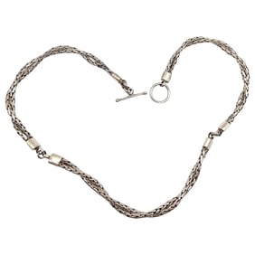 Sterling Silver Toggle Necklace Weighing 30 G