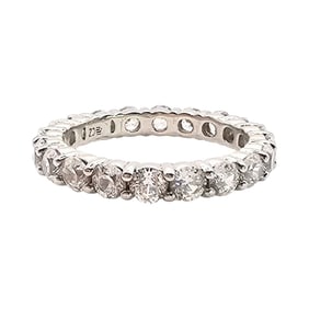 Sterling Silver Cubic Zirconia Eternity Ring, Size 5.75, 2.8 G