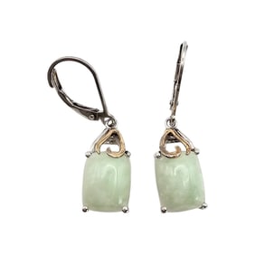 AJ Jade Sterling Silver and 14K Accent Drop Earrings