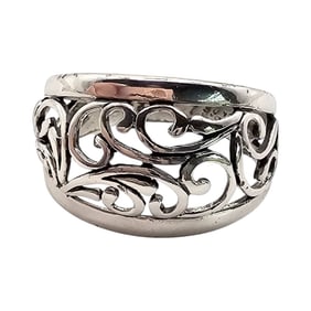 Sterling Silver Scrollwork Ring, Size 7, 3.25 G