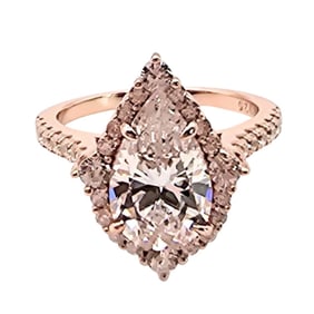 Rose Gold Over Sterling Silver Cubic Zirconia Ring, Size 5.75