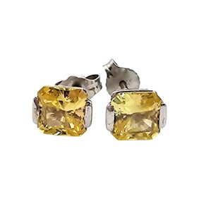 Sterling Silver  Rhinestone Earrings, 1.7 G