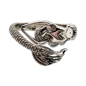 Sterling Silver Mermaid Ring, Size 5.75