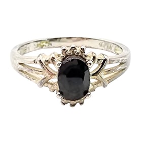 Sterling Silver Sapphire Ring, Size 8.75, 2.8 G