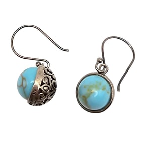 Sterling Silver Earrings with Enhanced Howlite Stones