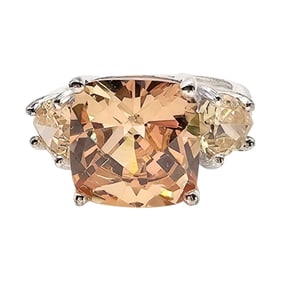 Sterling Silver Ring with Cubic Zirconia Size 6.75, 7.2 G