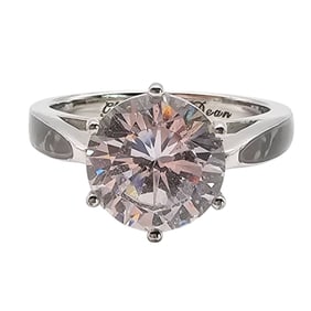 Sterling Silver BGE Cubic Zirconia Ring, Size 7, Engraved