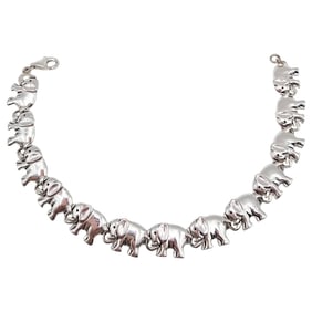 Sterling Silver LA Elephant Bracelet, 16.9