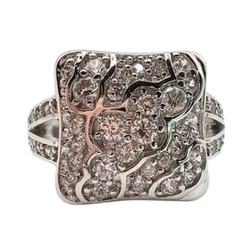Sterling Silver Cubic Zirconia Ring, Size 5.75, 6.3 G