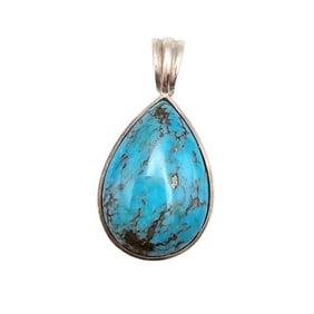 Sterling Silver Turquoise Pendant, 8.2 G