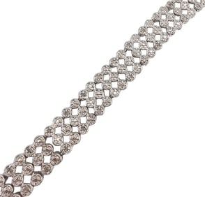 Diamond Sterling Silver Tennis Bracelet, 15.4 G