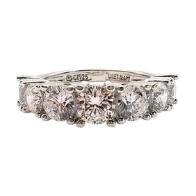 Cubic Zirconia Sterling Silver Ring, Size 5.75, 3.2 G