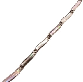 Sterling Silver NF Abalone Bracelet, 12.3 G