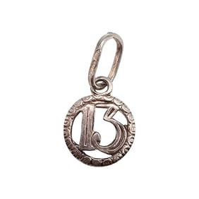 Sterling Silver Lucky Number 13 Charm Pendant