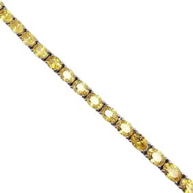 Sterling Silver RRJ Rhinestone Tennis Bracelet, 8.1 G