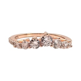 Rose Gold Over Sterling Silver Cubic Zirconia Ring, Size 5.75