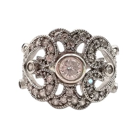 ESPO Cubic Zirconia Sterling Silver Ring, Size 6, 6 G