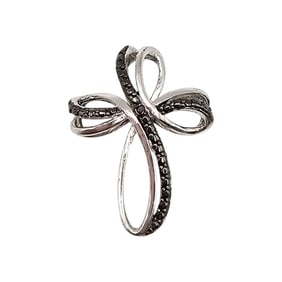 DBJ Diamond Sterling Silver Cross Pendant Weighing 2.7 G