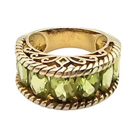 Gold-Over-Sterling Silver Peridot Ring in Size 6.5