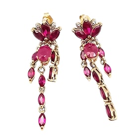 Ross Simons Gold Over Sterling Silver Ruby Earrings, 6.7 G