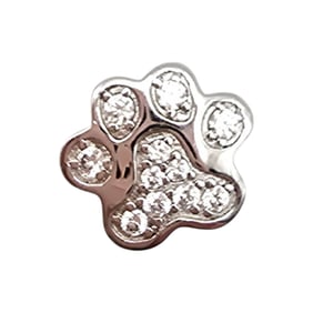 PAJ Cubic Zirconia Sterling Silver Paw Print Pendant