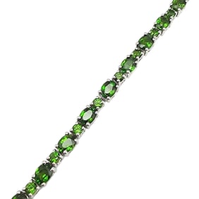 STS Sterling Silver Tourmaline Tennis Bracelet, 13.1 G