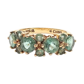 Ross-Simons Gold Over Sterling Silver Ring With Green Tourmaline