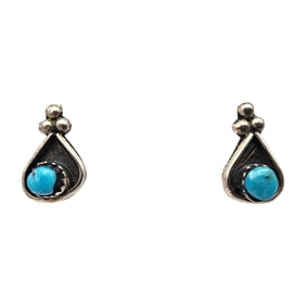 Vintage Zuni Sterling Turquoise Earrings