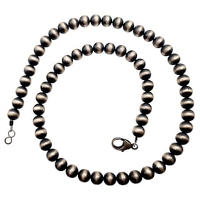 Southwestern Sterling Oxidized Bead Necklace