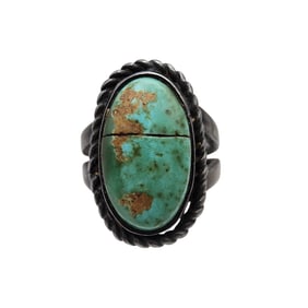 Vintage Navajo Sterling Turquoise Ring Sz 6.5