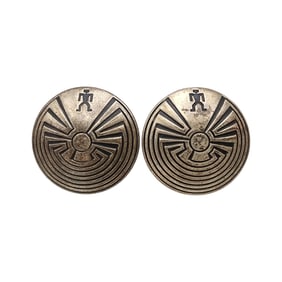 Vintage Sterling Hopi Man in the Maze Earrings