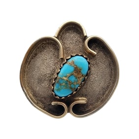 Signed Navajo Vintage Sterling Turquoise Ring Sz 7