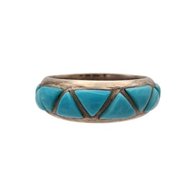 Silver Cloud Inc. Sterling Turquoise Cobblestone Ring Sz 9