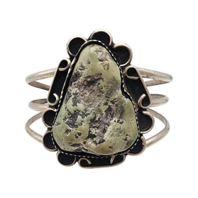 Vintage Navajo Sterling Turquoise Cuff Bracelet