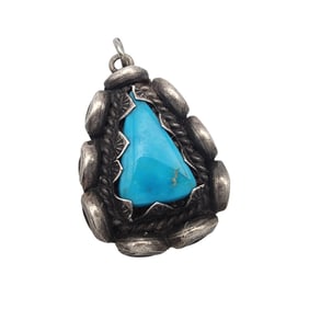 Ramone Platero Navajo Sterling Turquoise Pendant