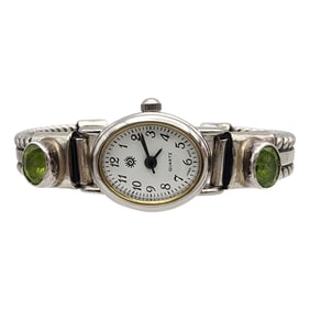 Navajo Sterling Peridot Watch Band