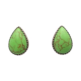 Southwestern Sterling Gaspeite Earrings