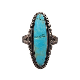Bell Trading Post Sterling Turquoise Ring Sz 7