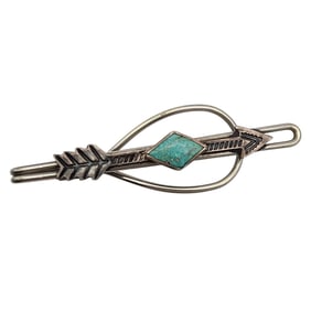 Navajo Sterling Turquoise Arrow Tie Clip