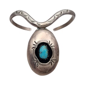 Paul Johnson Navajo Sterling Turquoise Shadow Box Cuff Bracelet