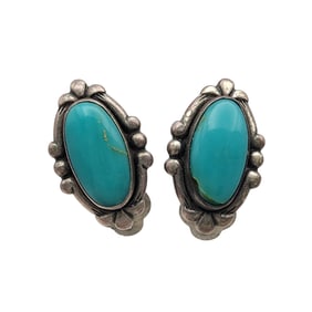 Navajo Sterling Turquoise Earrings