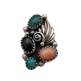 Signed EDE Sterling Multistone Ring Sz 7