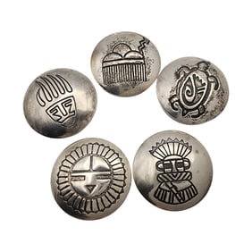 Navajo Sterling Stamped Button Covers